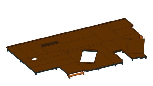 Steel deck plate platform – 3D model