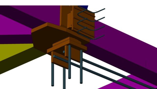 16 Steel pedestrian bridge at an international airport – bearing plate and anchor bolts