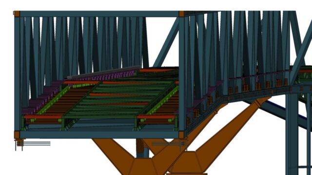 21 Steel pedestrian bridge at an international airport – deck framing and secondary structure