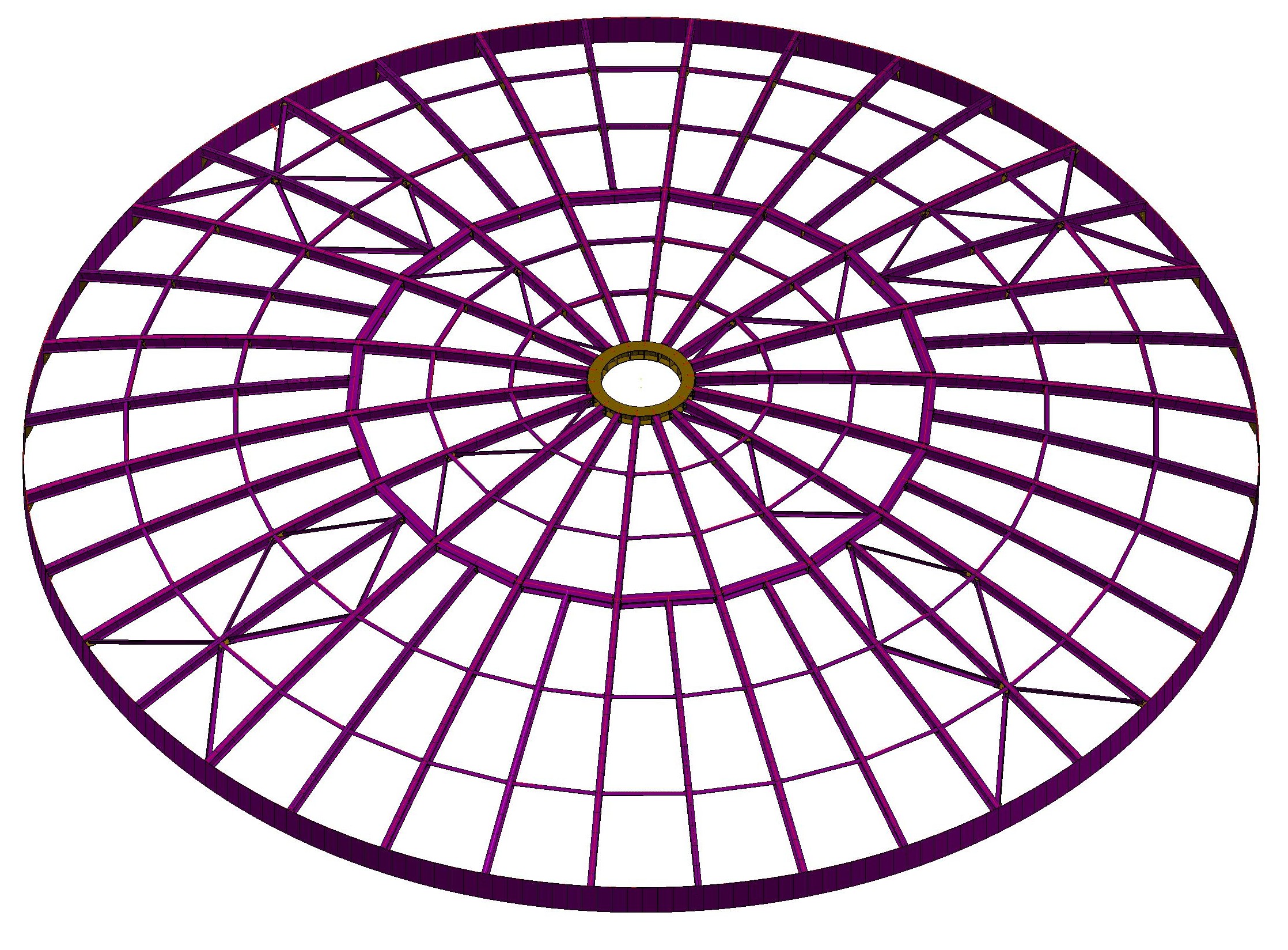 3D model of a 21.5 m water tank steel roof