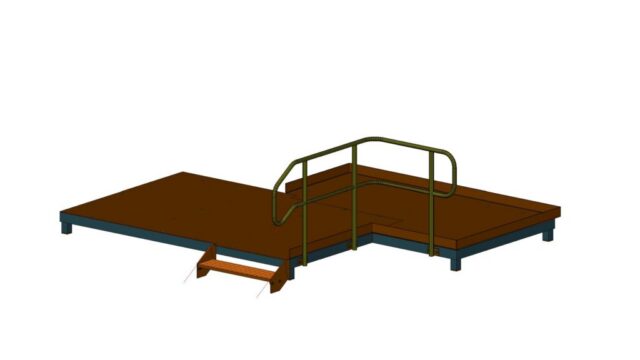 Steel platform with railing – 3D model
