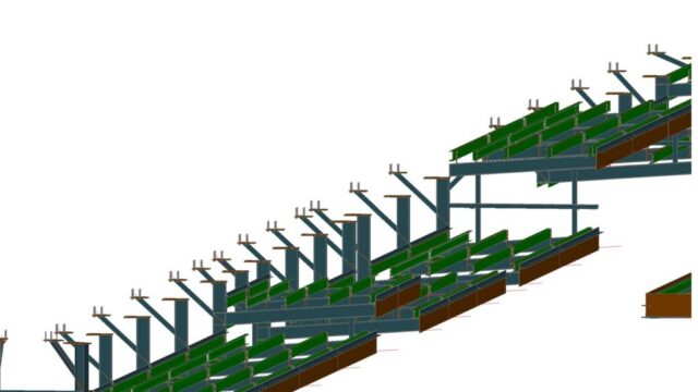Tribune seating steel substructure – 3D model