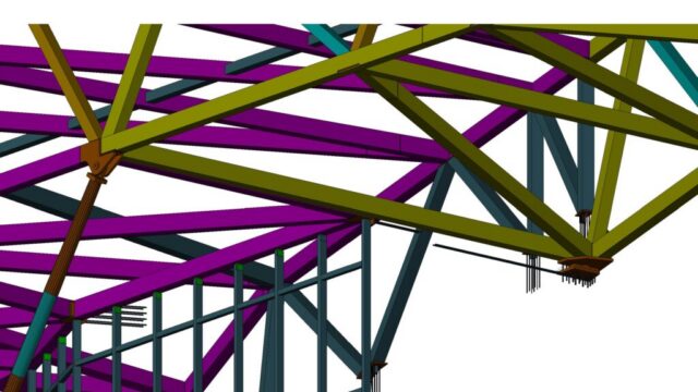 9 Steel pedestrian bridge at an international airport – truss and secondary structure